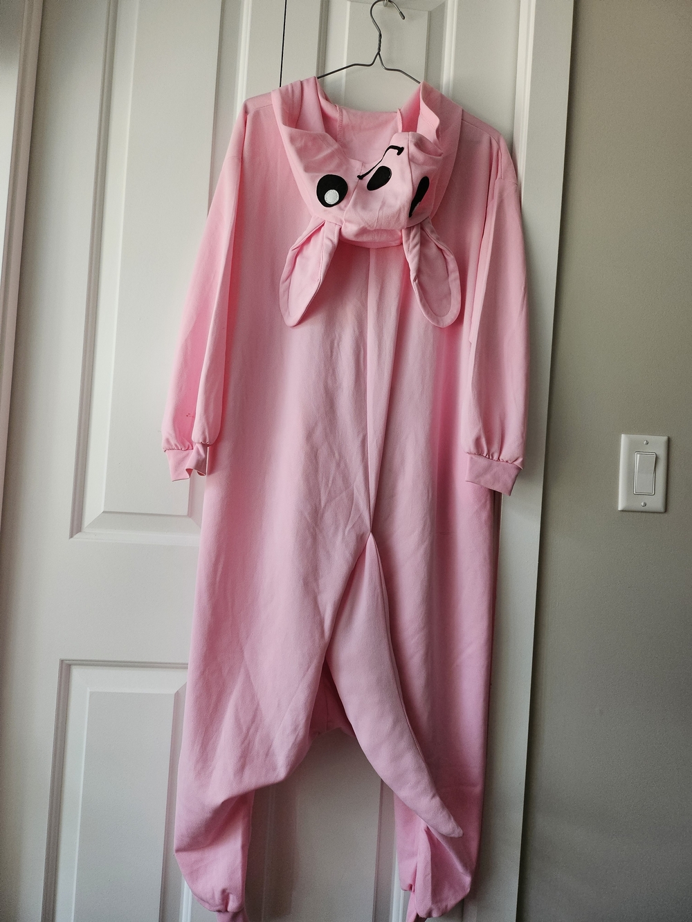 Pink Bunny Kids Pajamas Onesie with Hood